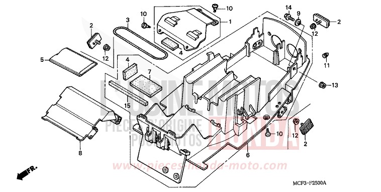 GARDE-BOUE ARRIERE (VTR1000SPY/1) von VTR1000 SP-1 WINNING RED (R258) von 2000
